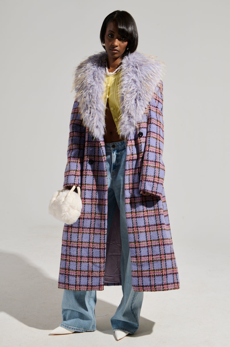 TEA FOR TWO FUR TRIM TRENCH