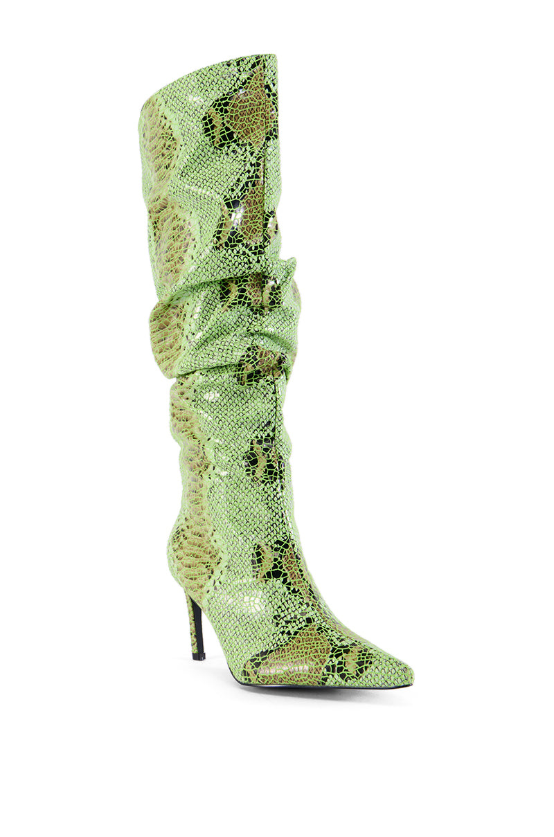 AZALEA WANG FERNIE GREEN SNAKE BOOT