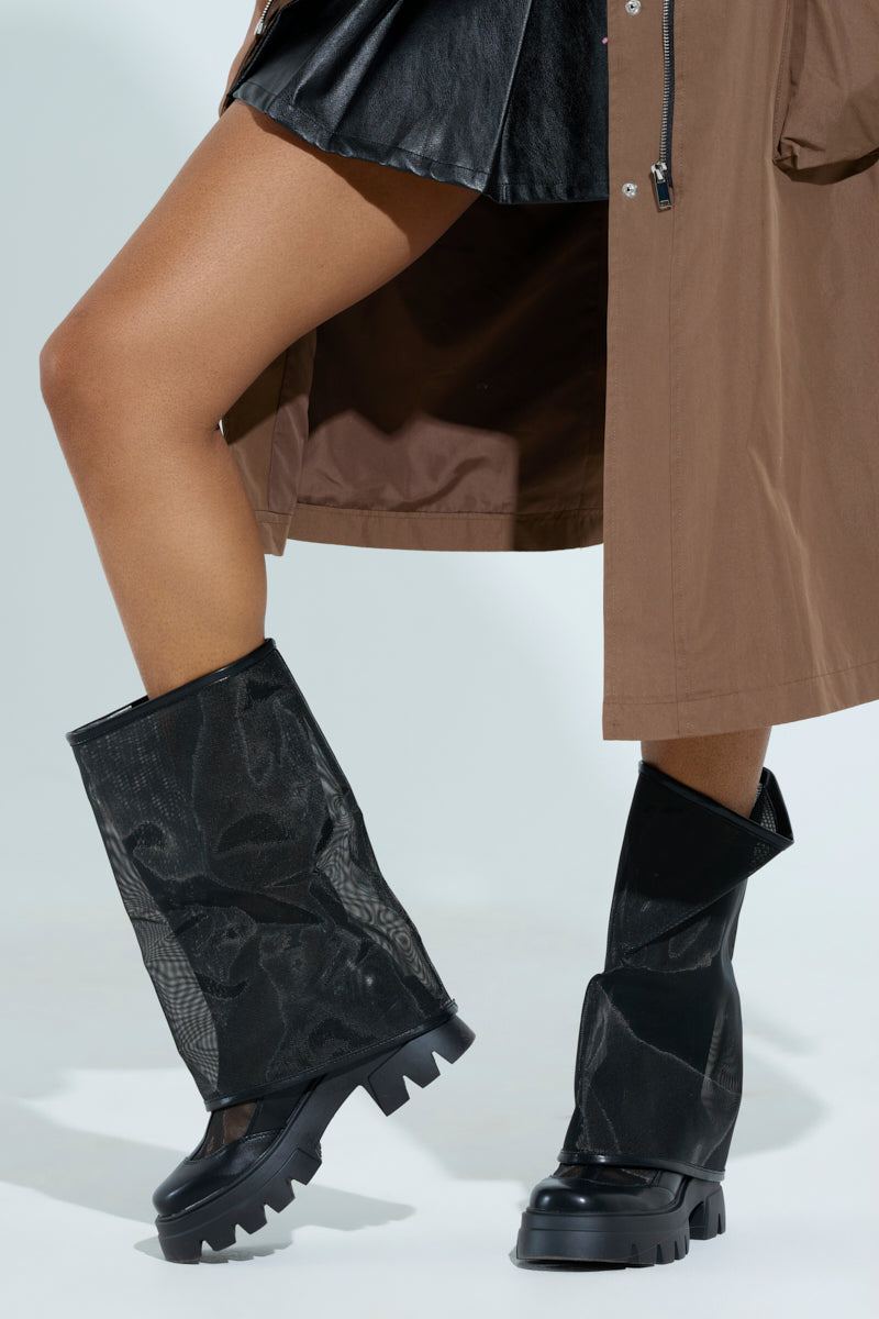 AZALEA WANG BAYE BLACK MESH BOOT