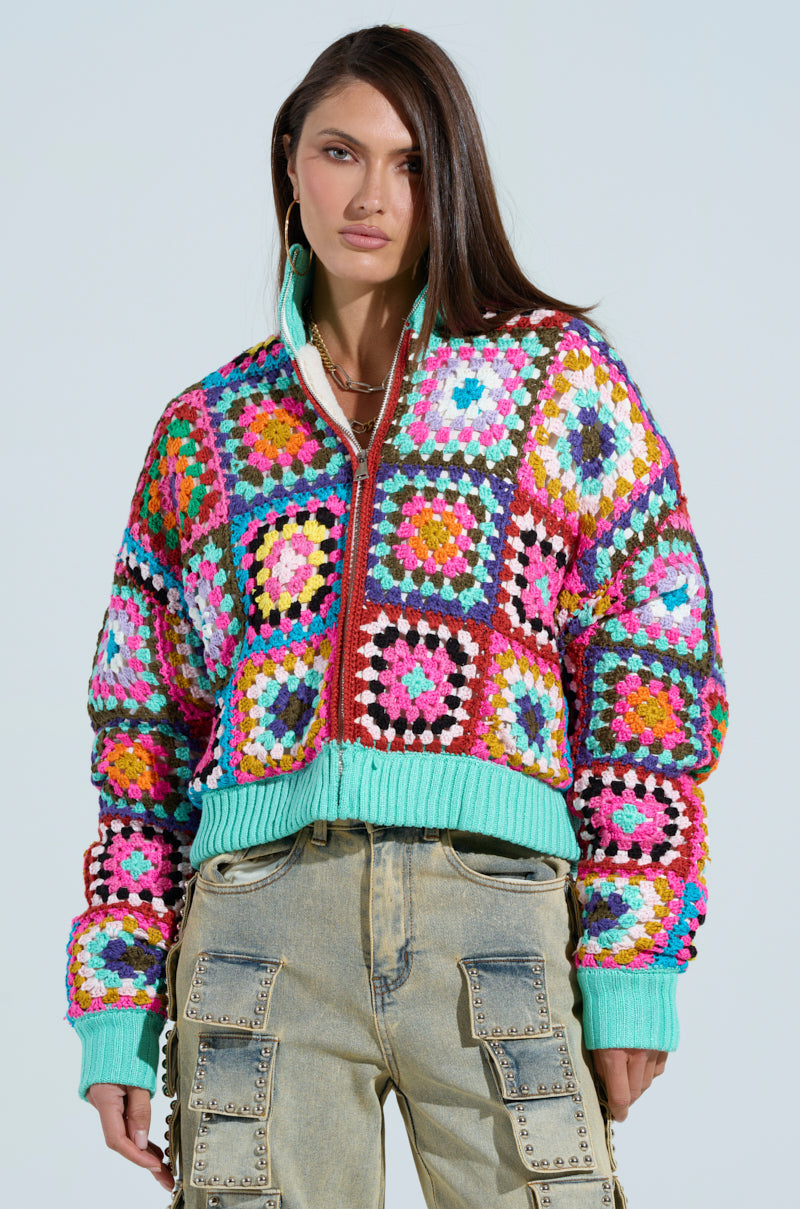 AZURRA CROCHET BOMBER