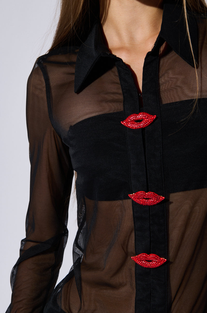 SEALED LIPS BUTTON DOWN BLOUSE