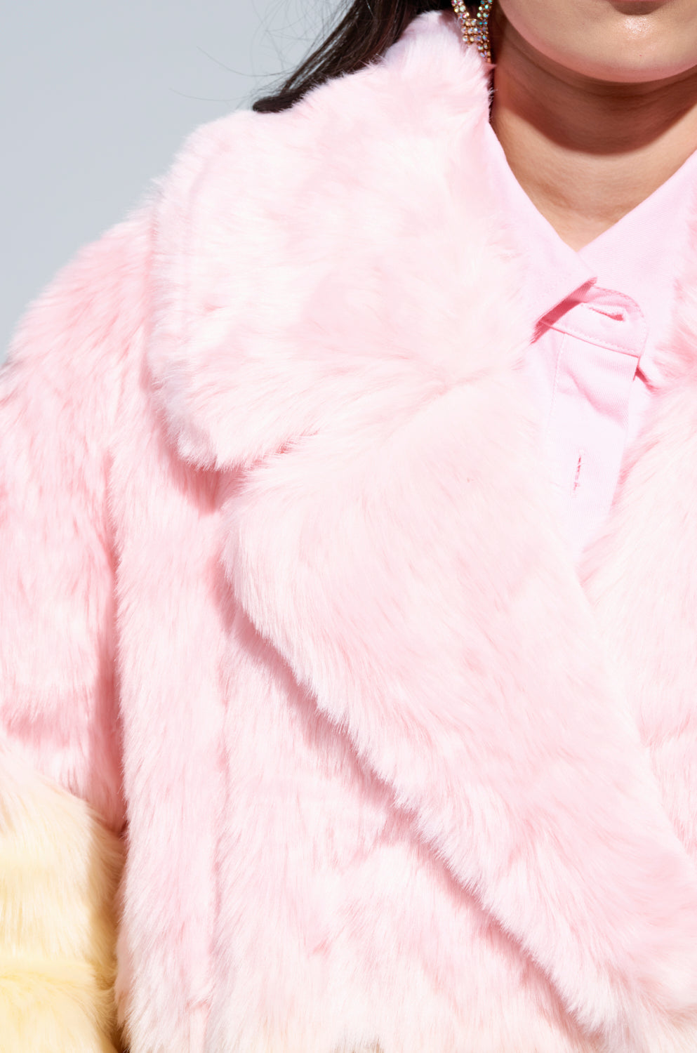 SORBET FAUX FUR TRENCH