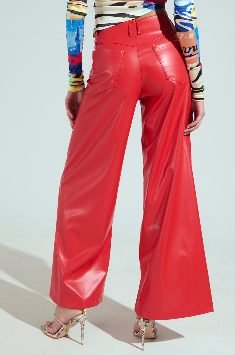 VERONICA WIDE LEG LEATHER PANTS