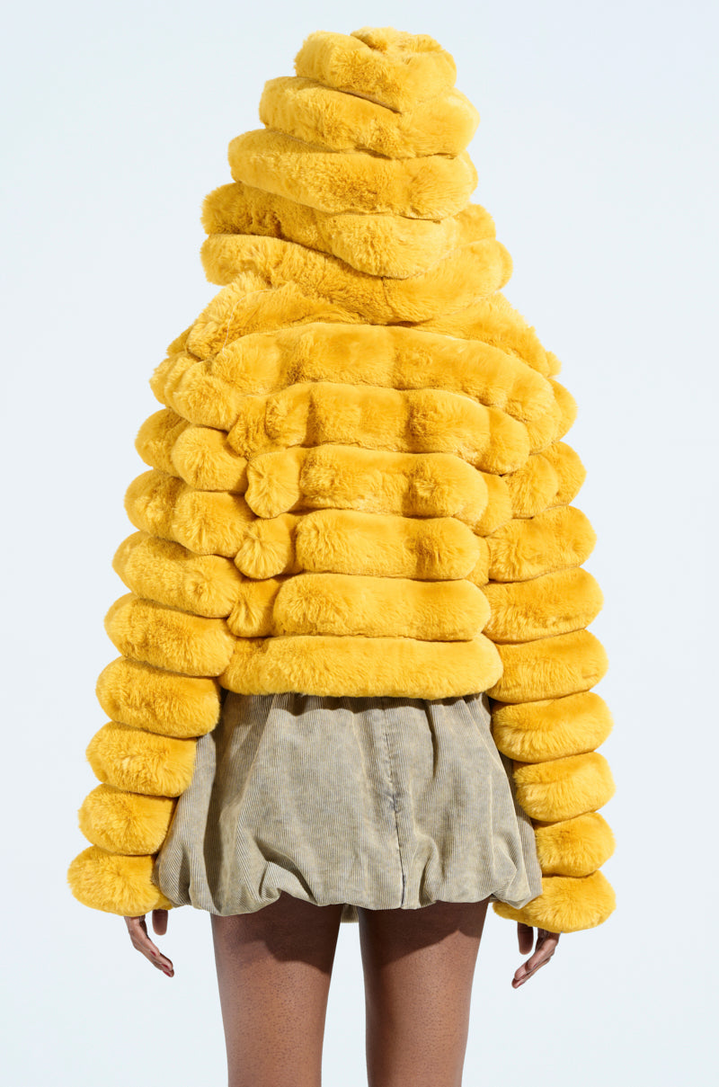 POPCORN FAUX FUR IN YELLOW