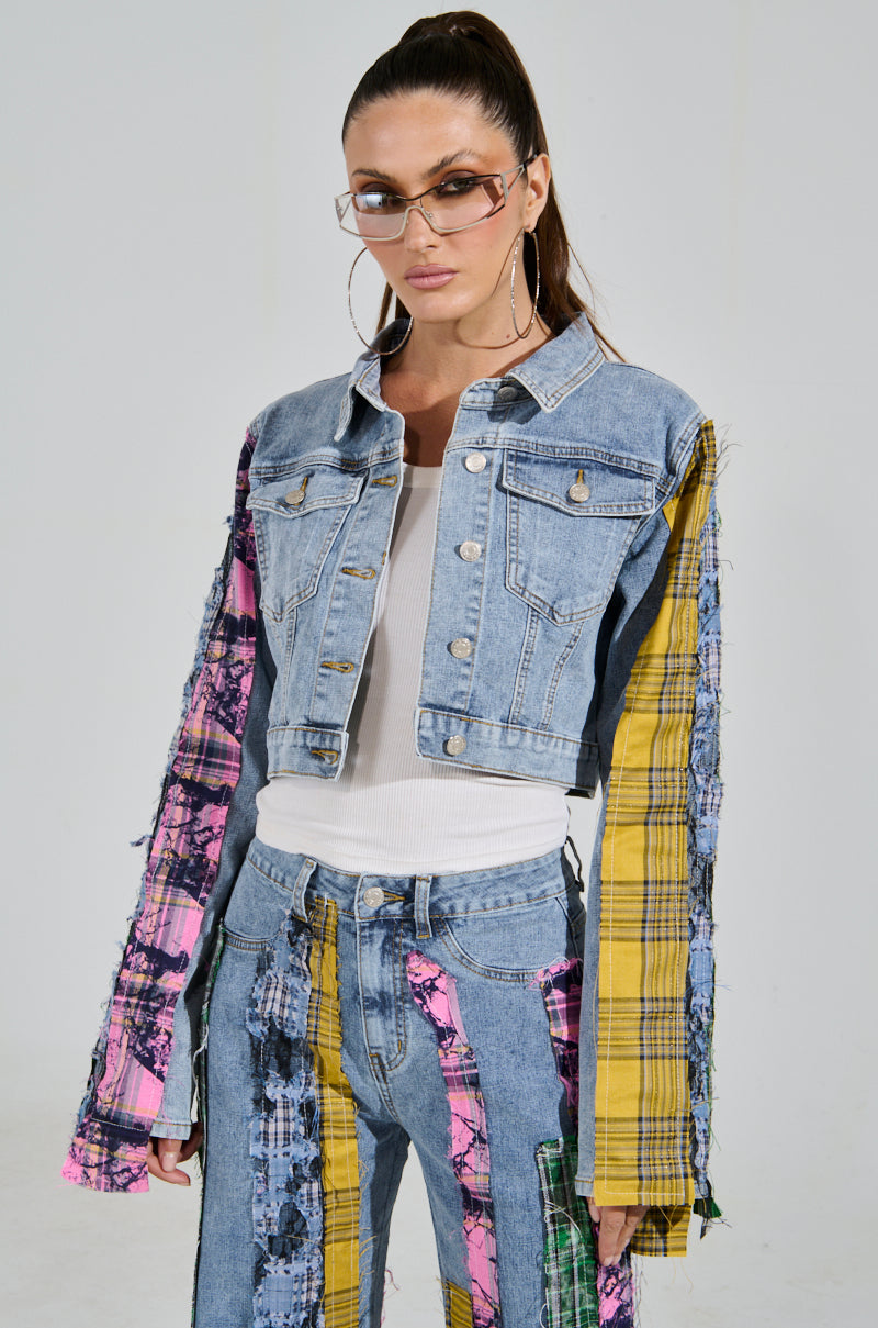 MAKING WAVES PATCHWORK DENIM JACKET