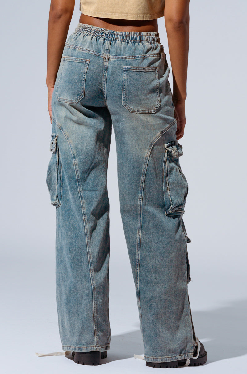 THINK ABOUT IT DENIM CARGO PANT