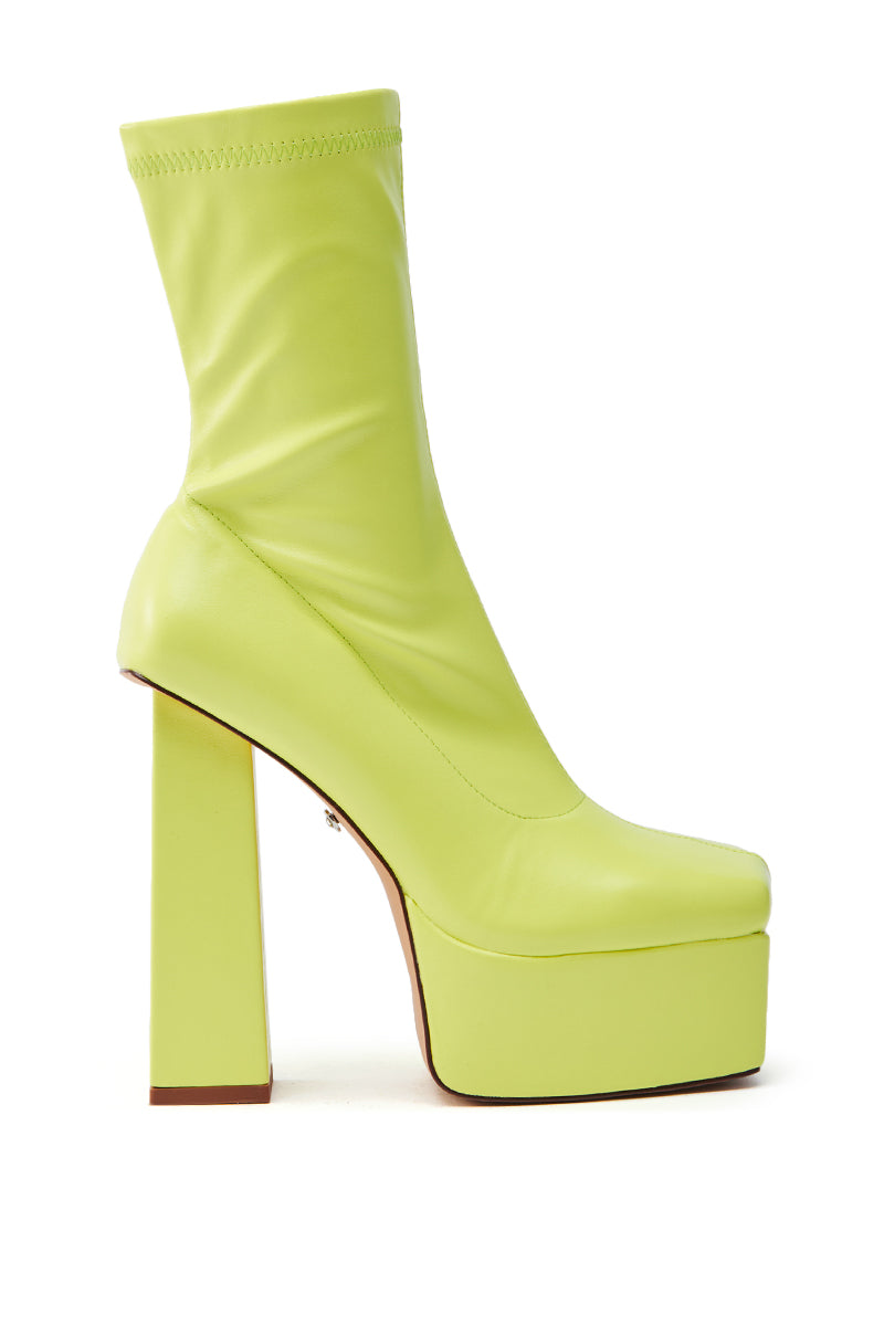 AZALEA WANG MADDER LIME PLATFORM BOOTIE