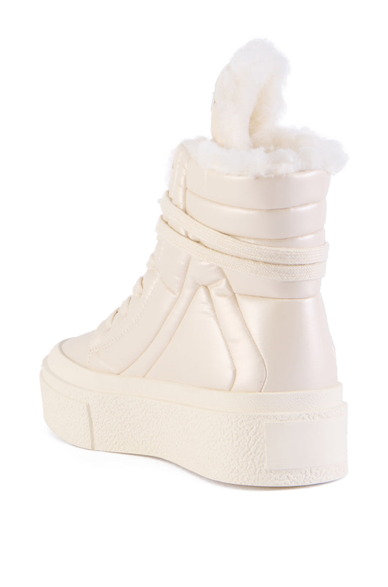 AZALEA WANG MUNZIO CREAM HIGH TOP SNEAKER