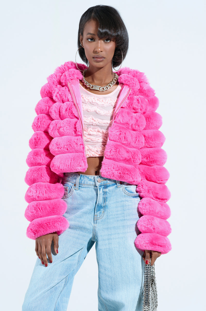 POPCORN FAUX FUR IN PINK