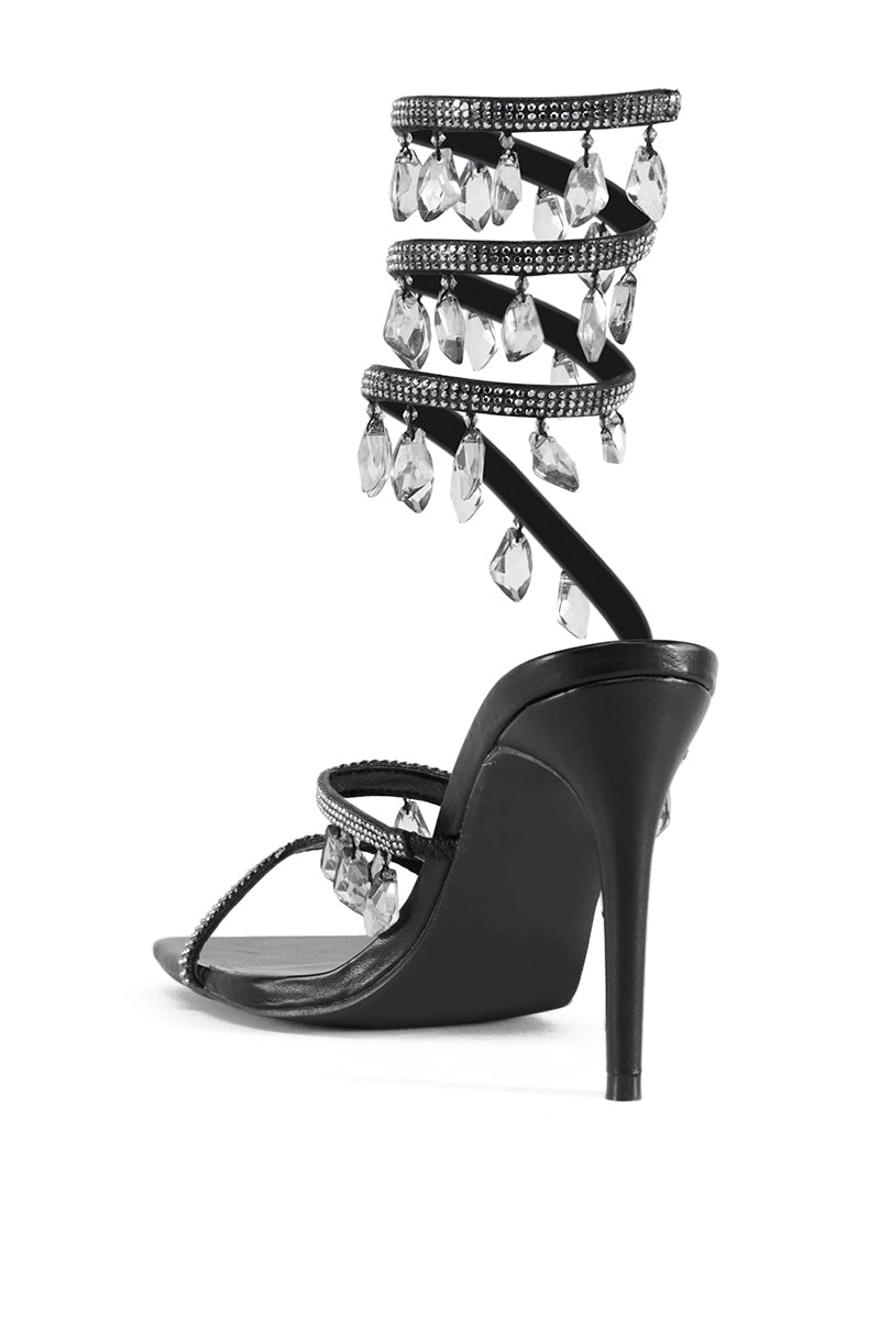 AZALEA WANG REIKO BLACK SPIRAL SANDAL