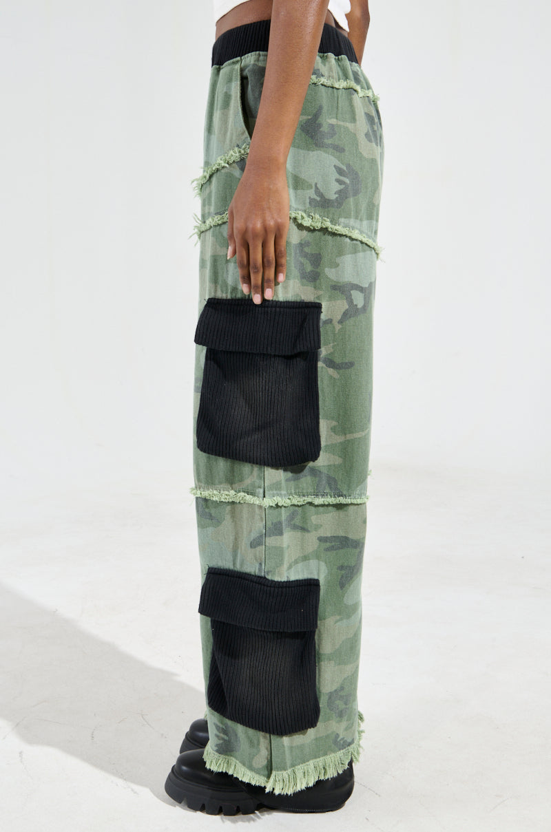 CADET MIXED MEDIA WIDE LEG PANT