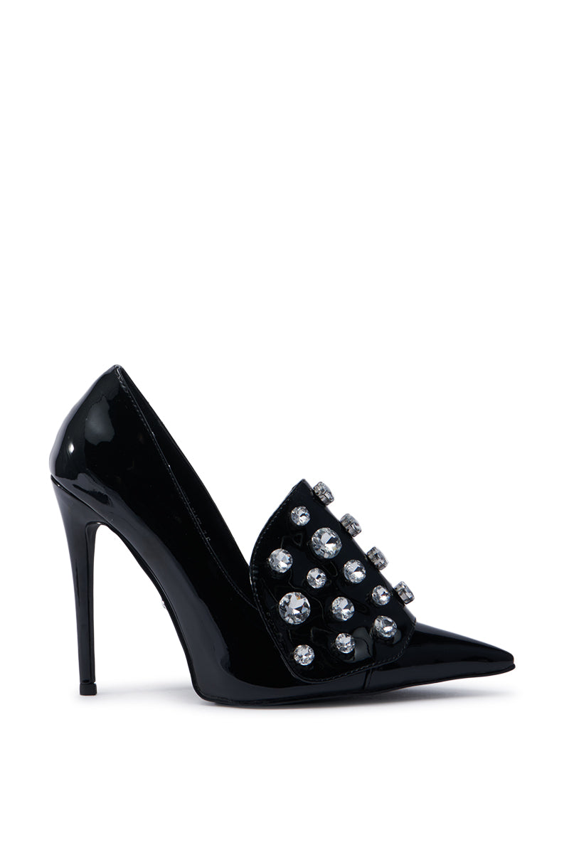 AZALEA WANG ANTHEA BLACK STILETTO PUMP