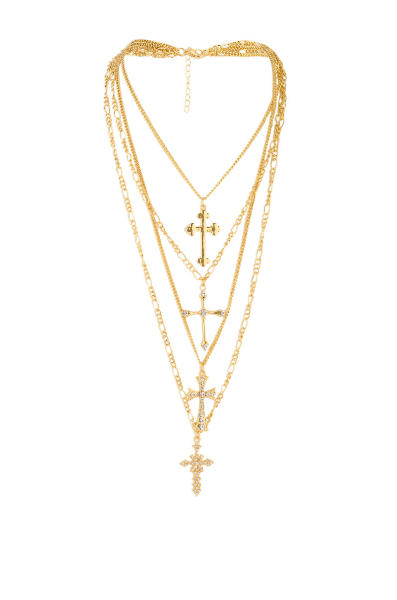 CROSS LAYERED NECKLACE