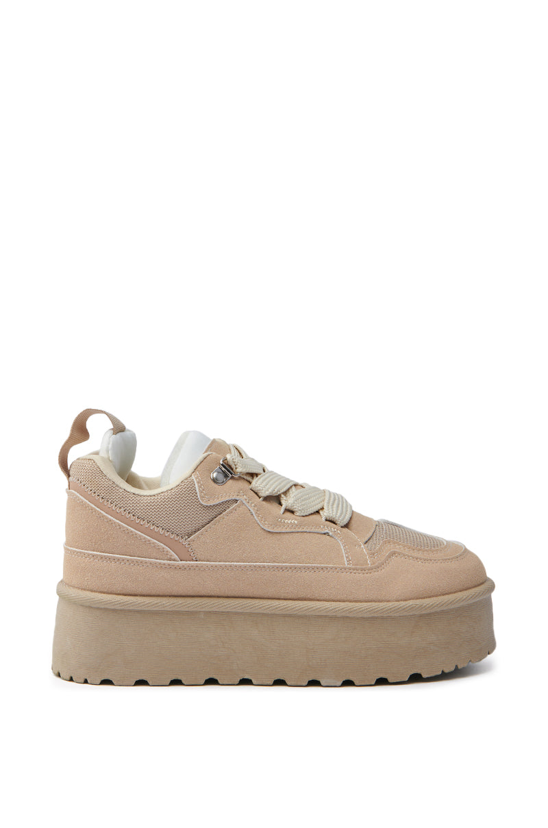 POPULARITY SAND FLATFORM SNEAKER