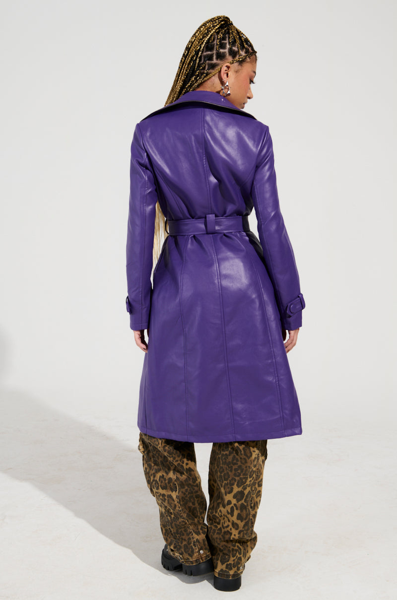 SANDO ZIPPER TRIM TRENCH IN PURPLE