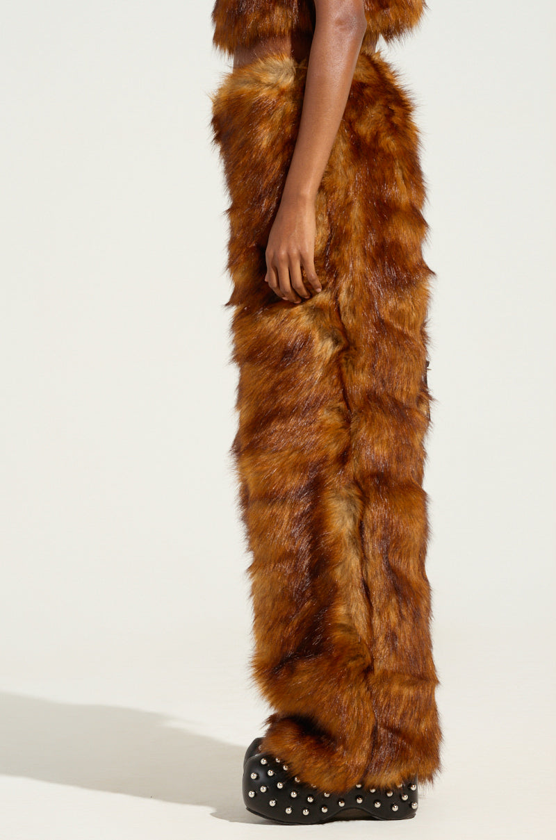 JODIE WIDE LEG FASHION FUR PANT