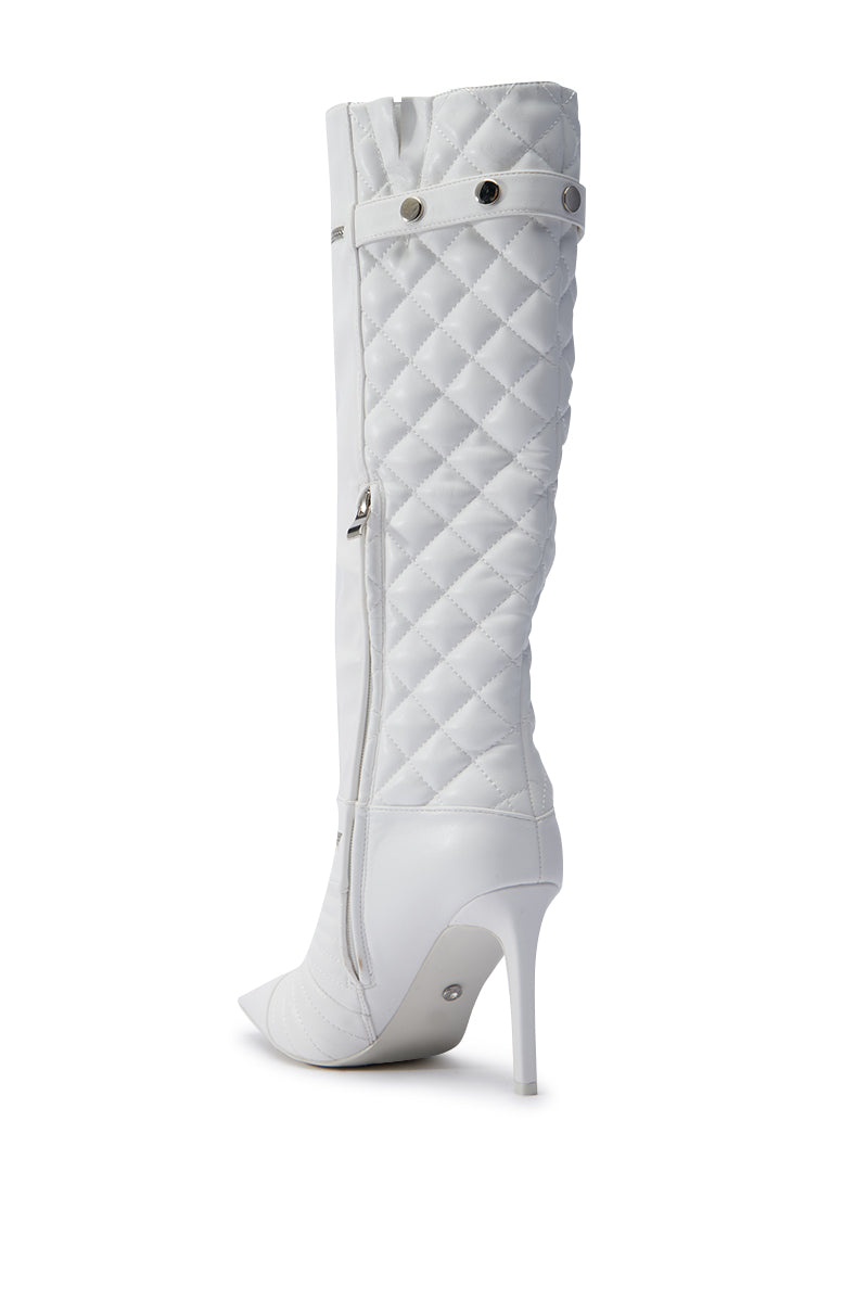 AZALEA WANG LYRICAL WHITE STILETTO BOOT