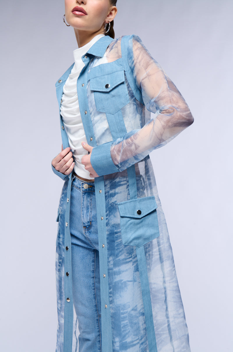 DENIM PRINTED DUSTER