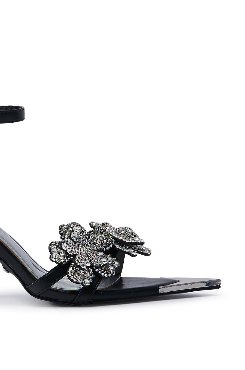 AZALEA WANG NJEMA FLOWER EMBELLISHED STILETTO SANDAL