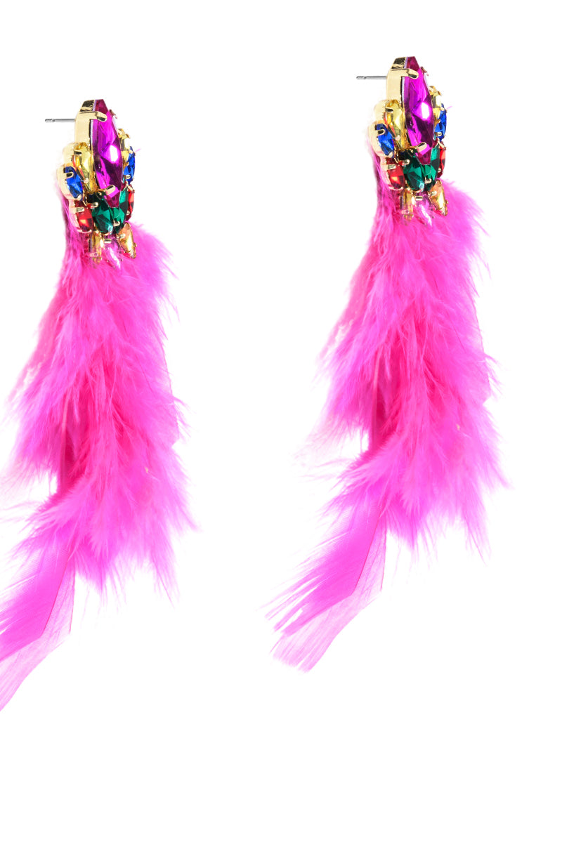 I SHOW UP FEATHER EARRING