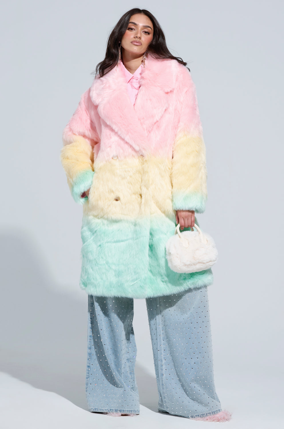 SORBET FAUX FUR TRENCH