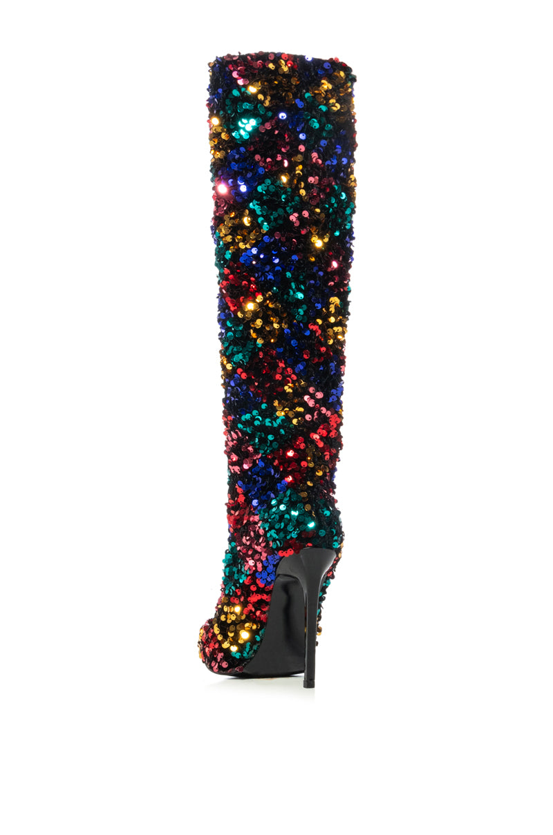 AZALEA WANG JIMENA MULTI SEQUIN STILETTO BOOT