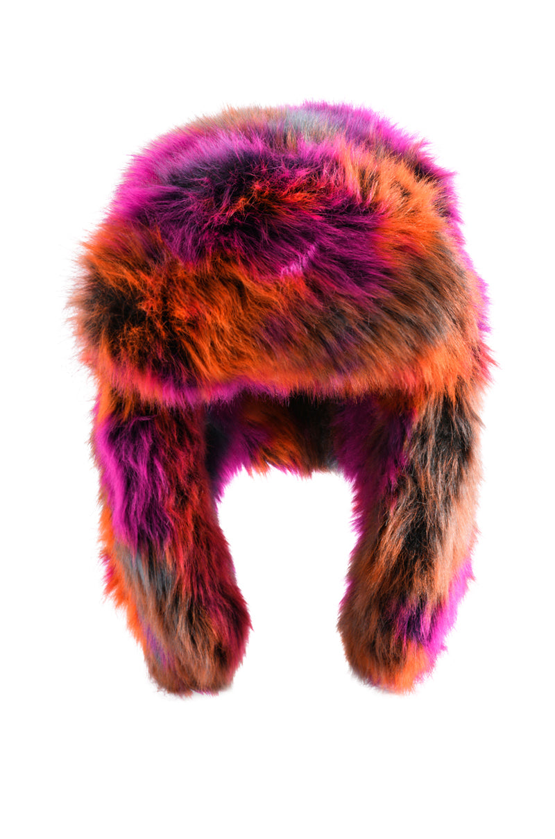 AVI FAUX FUR HAT IN MULTI