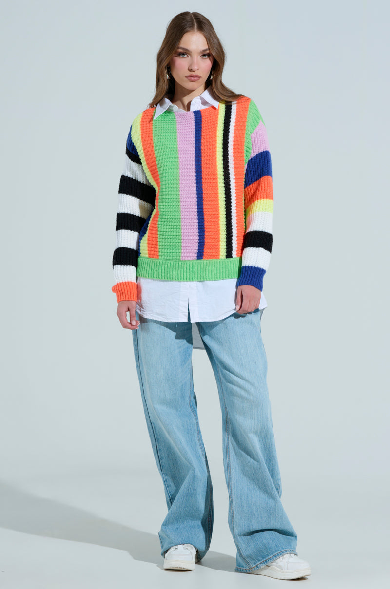 JINX MULTICOLOR STRIPED SWEATER