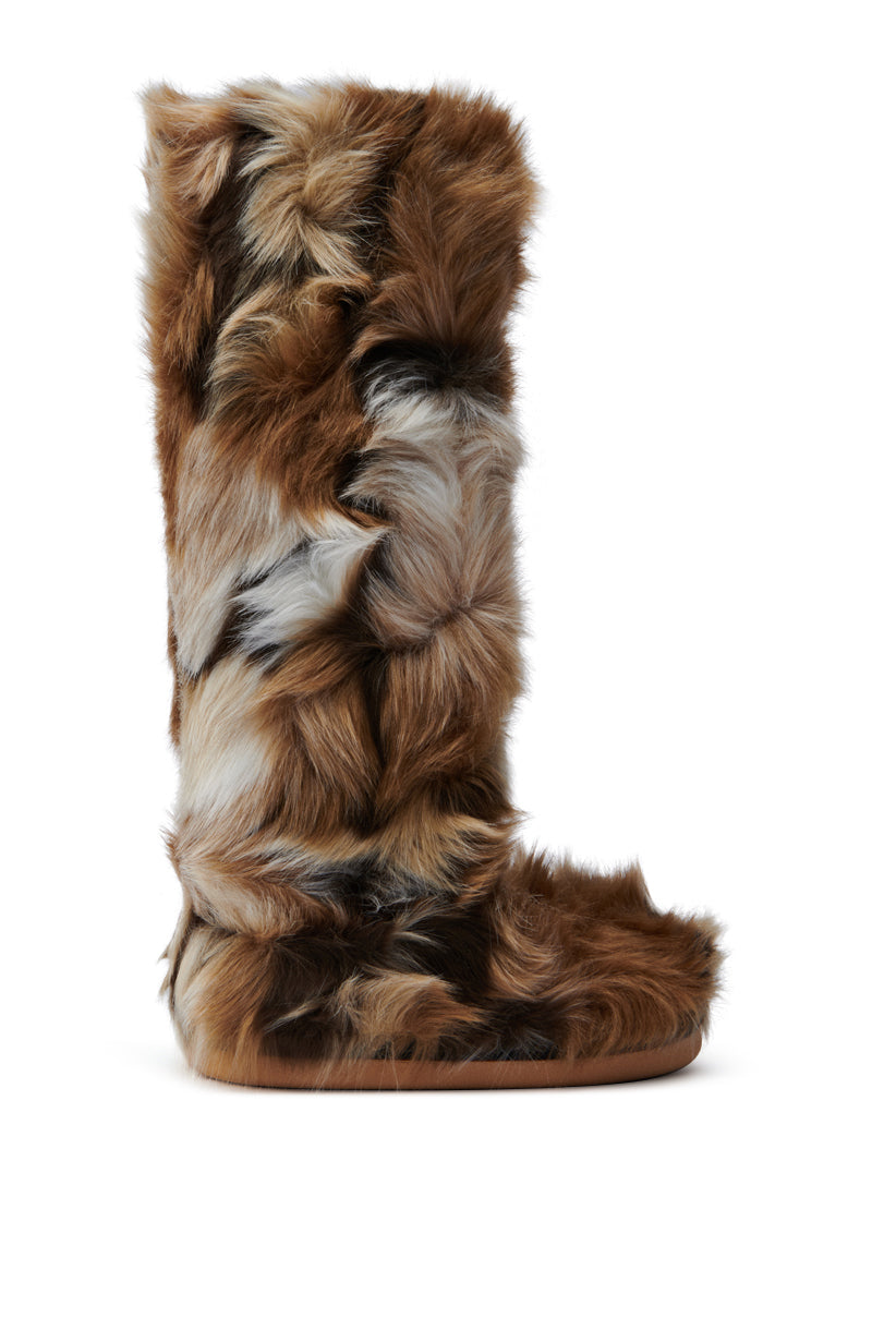 AZALEA WANG FENNEC MULTI FUZZY FLAT KNEE HIGH BOOT