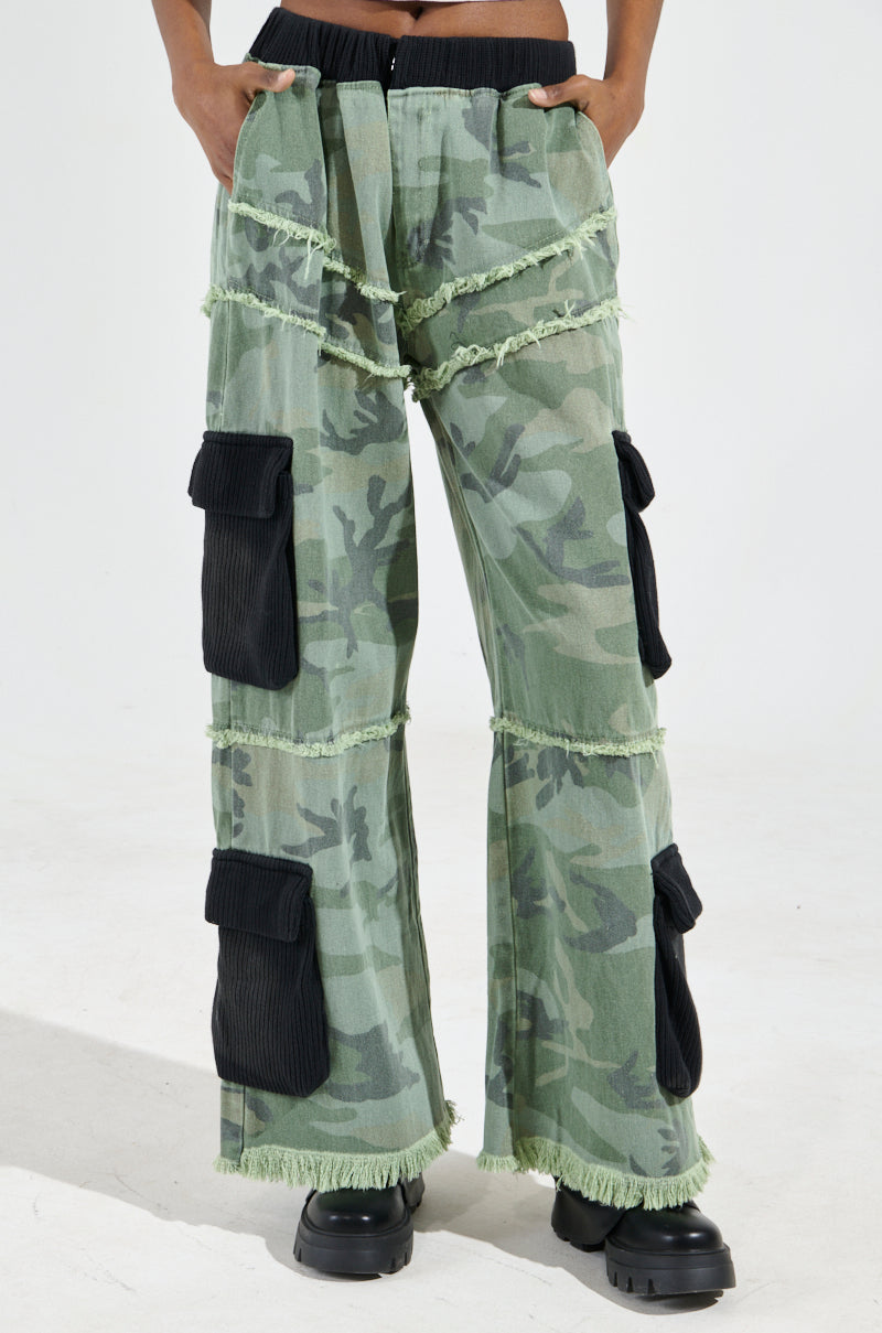 CADET MIXED MEDIA WIDE LEG PANT