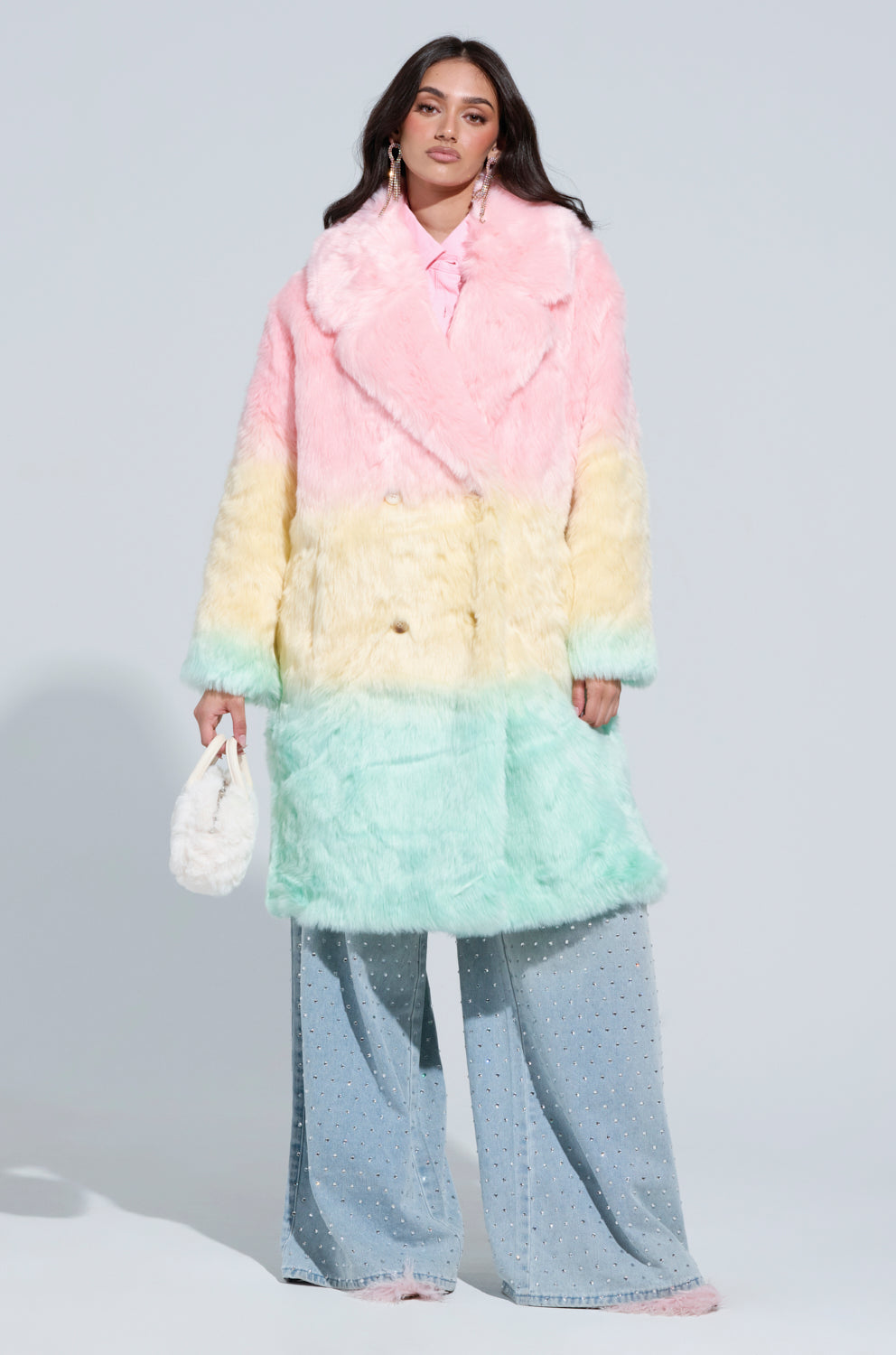 SORBET FAUX FUR TRENCH