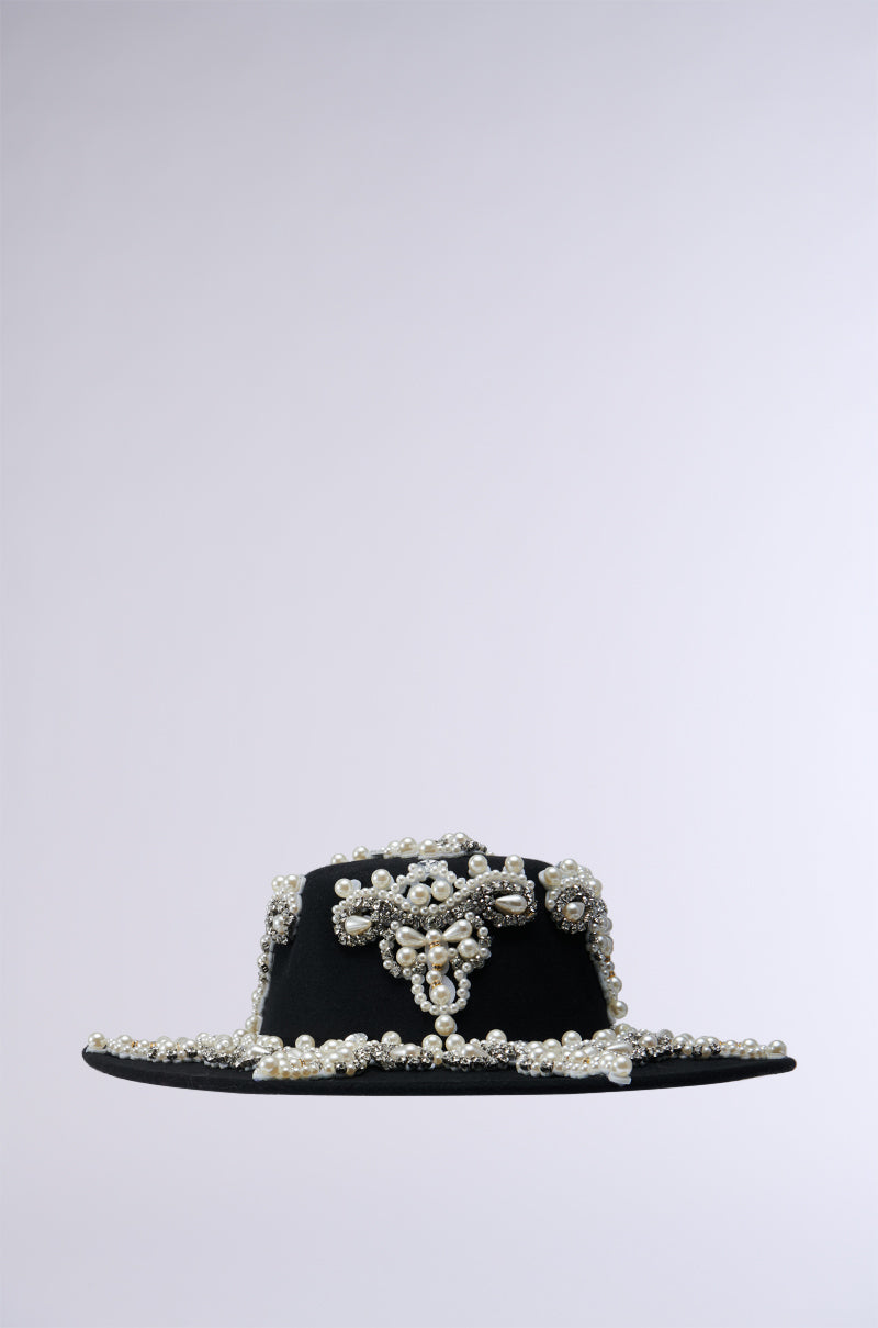 PEARL PLEASE EMBELLISHED BRIM HAT