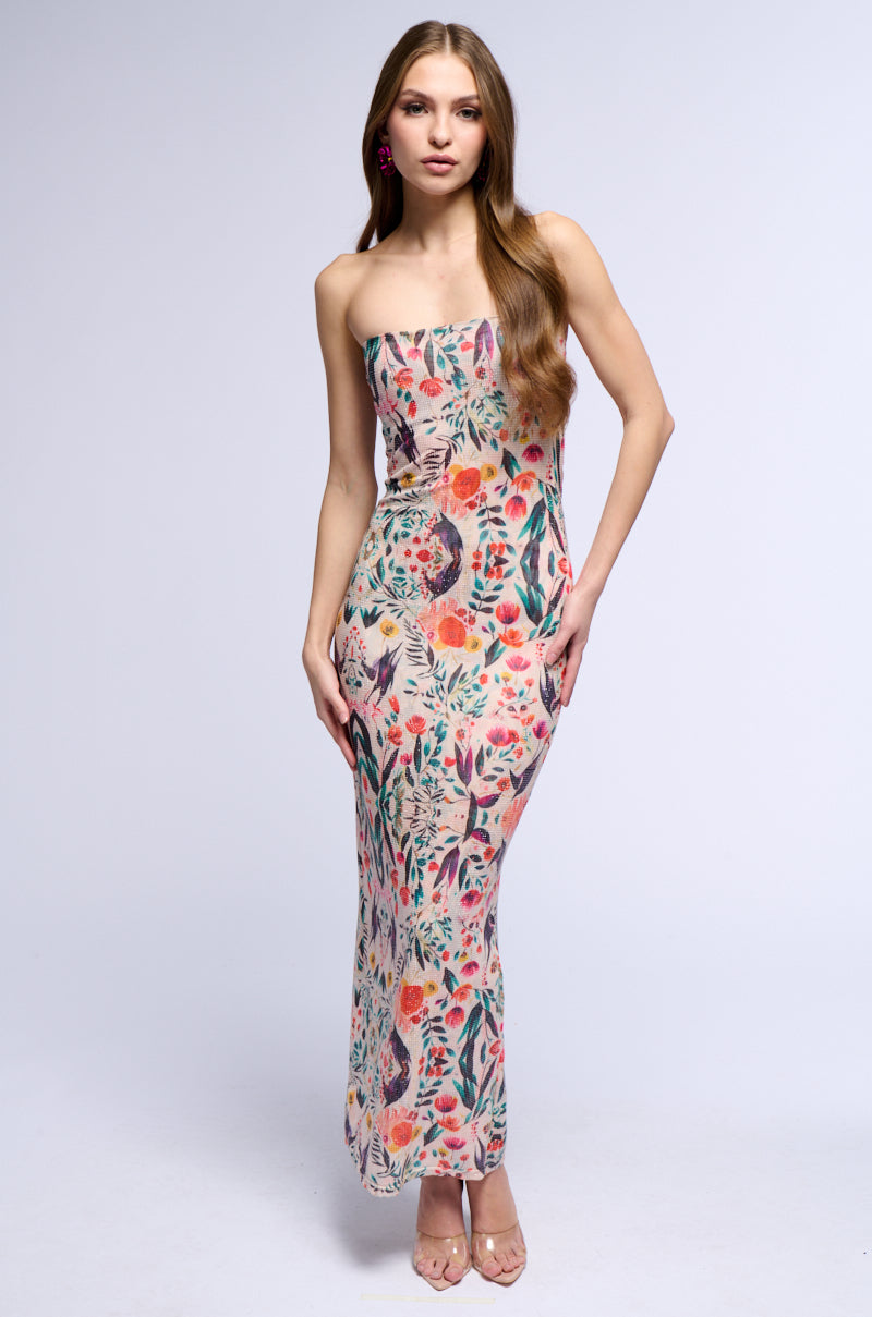 THE SECRET GARDEN RHINESTONE MAXI DRESS