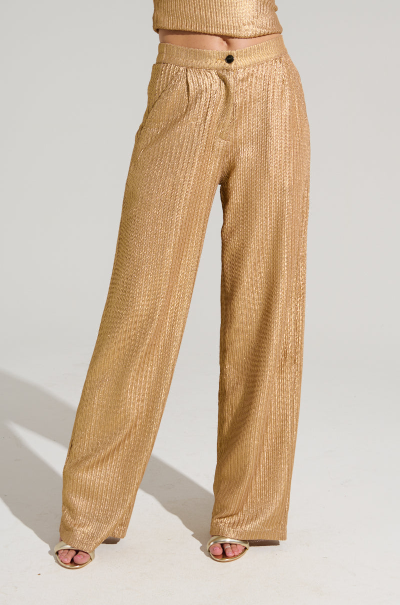 UP ALL NIGHT THINKING TROUSER IN GOLD