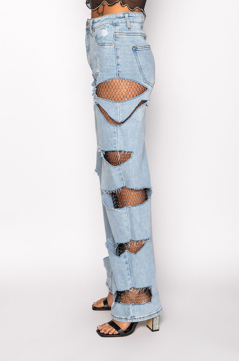 STARSTRUCK RHINESTONE RELAXED JEANS