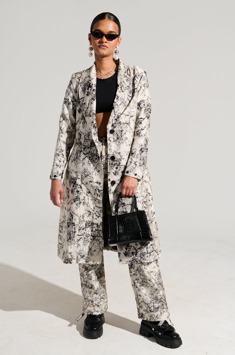 TALULAH REMOVABLE FUR TRIM TRENCH IN IVORY MULTI