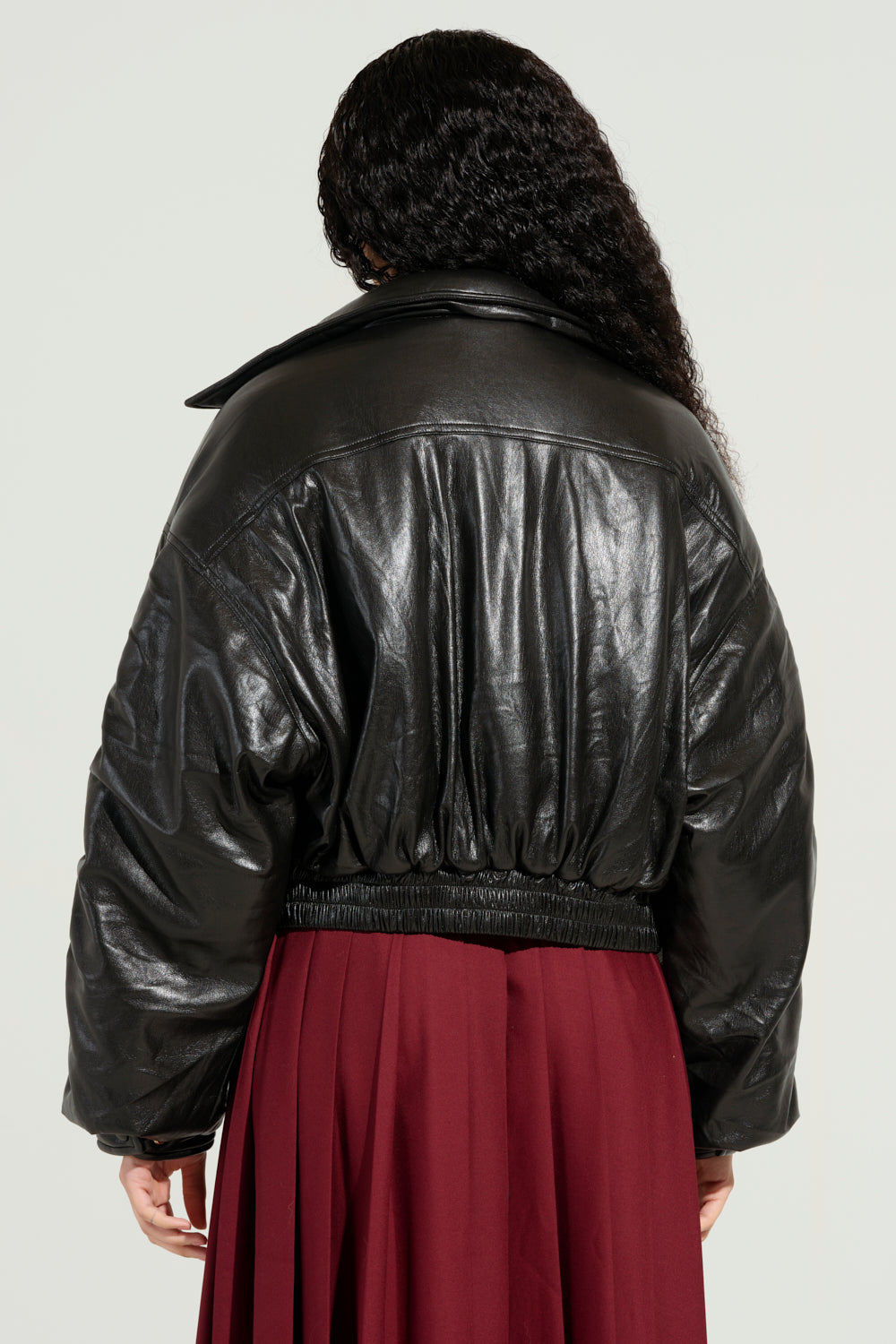 TOKYO DRIFTING FAUX LEATHER BOMBER