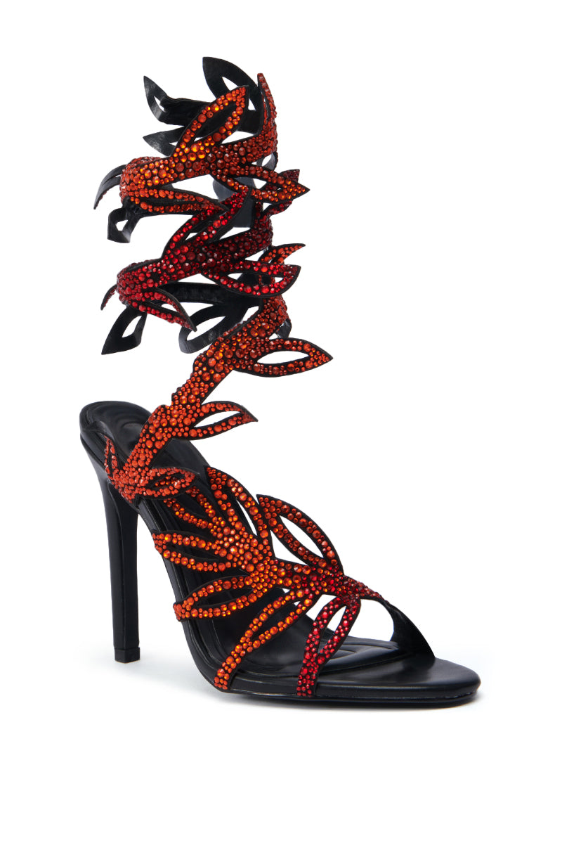 AZALEA WANG MEIER BLACK LEG COIL SANDAL