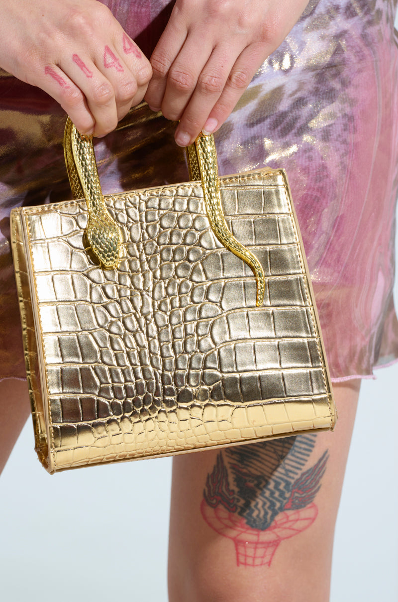 SNAKIN THRU LIFE GOLD CHROME PURSE