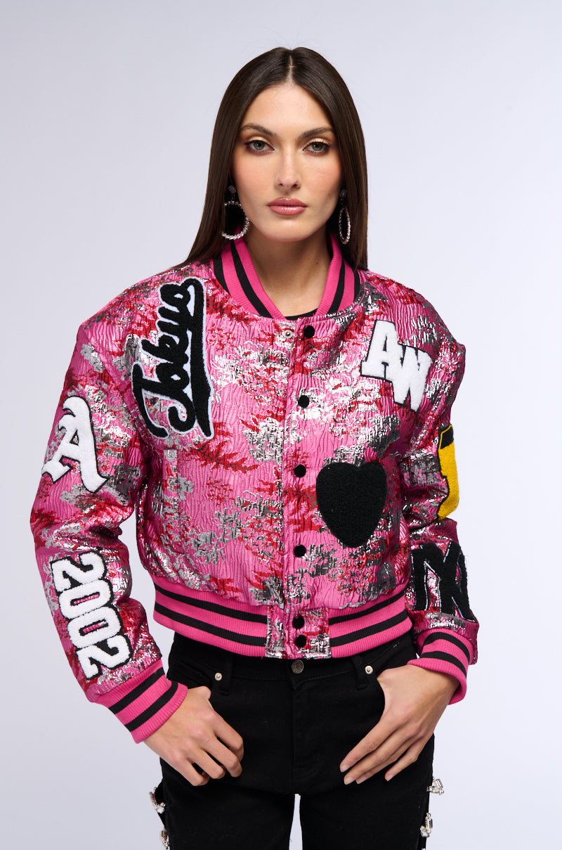 JACQUARD VARSITY BOMBER