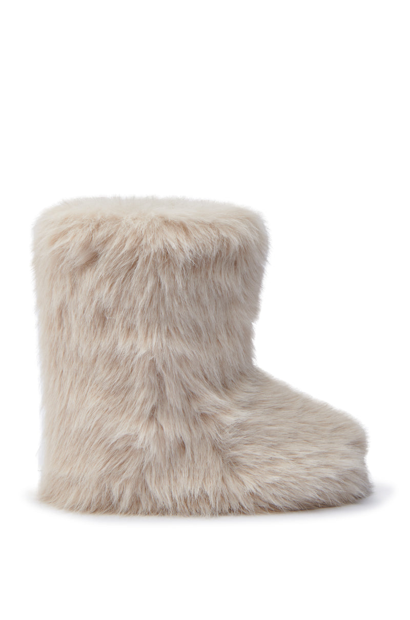 MELANIE BEIGE FURRY BOOTIE