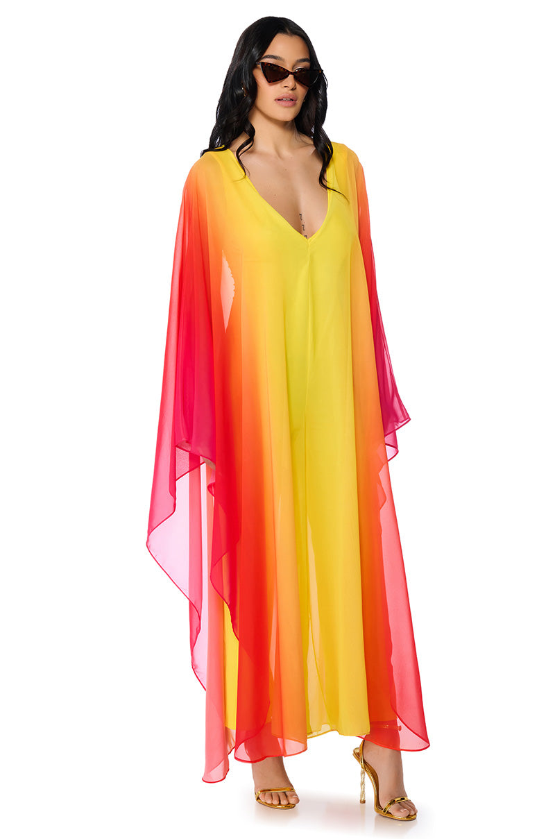 SUNSET OMBRE CHIFFON JUMPSUIT