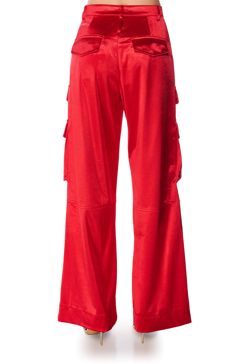 ASTRA WIDE LEG CARGO IN RED