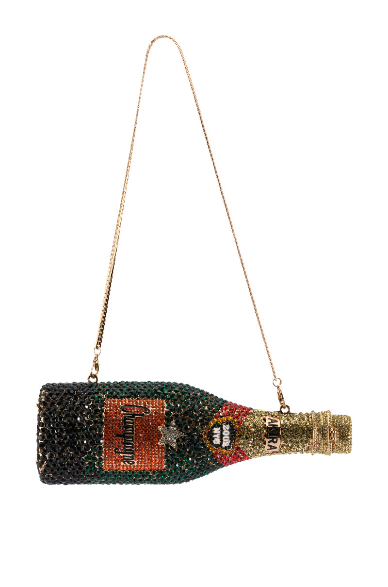 AKIRA BIRTHDAY POP CHAMPAGNE RHINESTONE PURSE