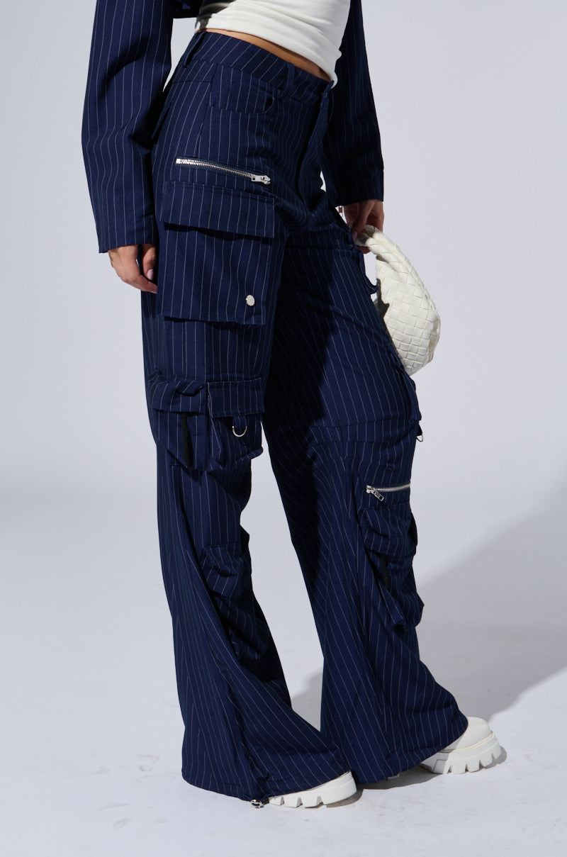 RAYE PINSTRIPE CARGO PANTS