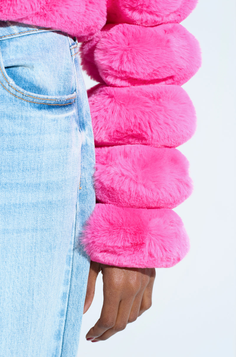 POPCORN FAUX FUR IN PINK