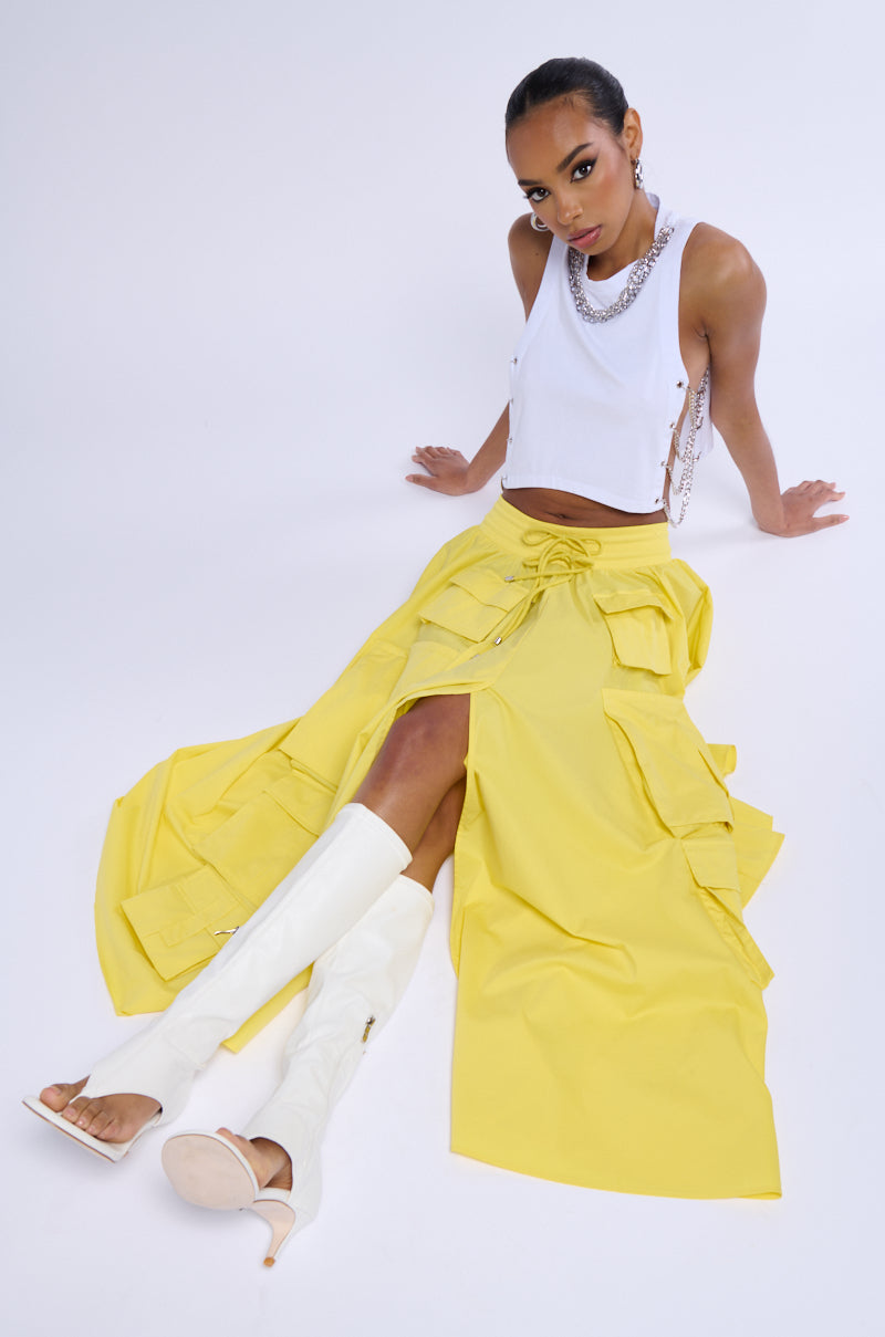 SUNSHINE BOULEVARD CARGO POCKET MAXI SKIRT