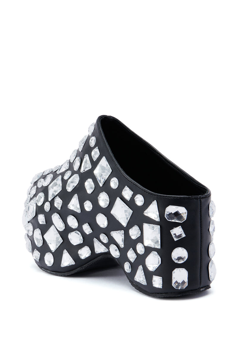 AZALEA WANG CIMMARON GEM EMBELLISHED CLOG IN BLACK