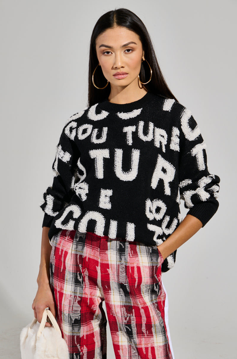 FOREVER COUTURE LONG SLEEVE KNIT SWEATER