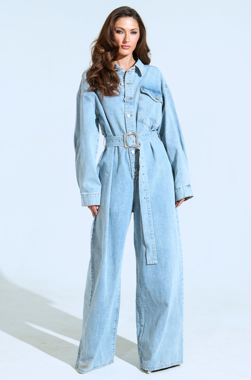 NOT TODAY EXTREME OVERSIZED DENIM JUMPSUIT